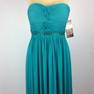 Black Label Teal Tube Top Gown